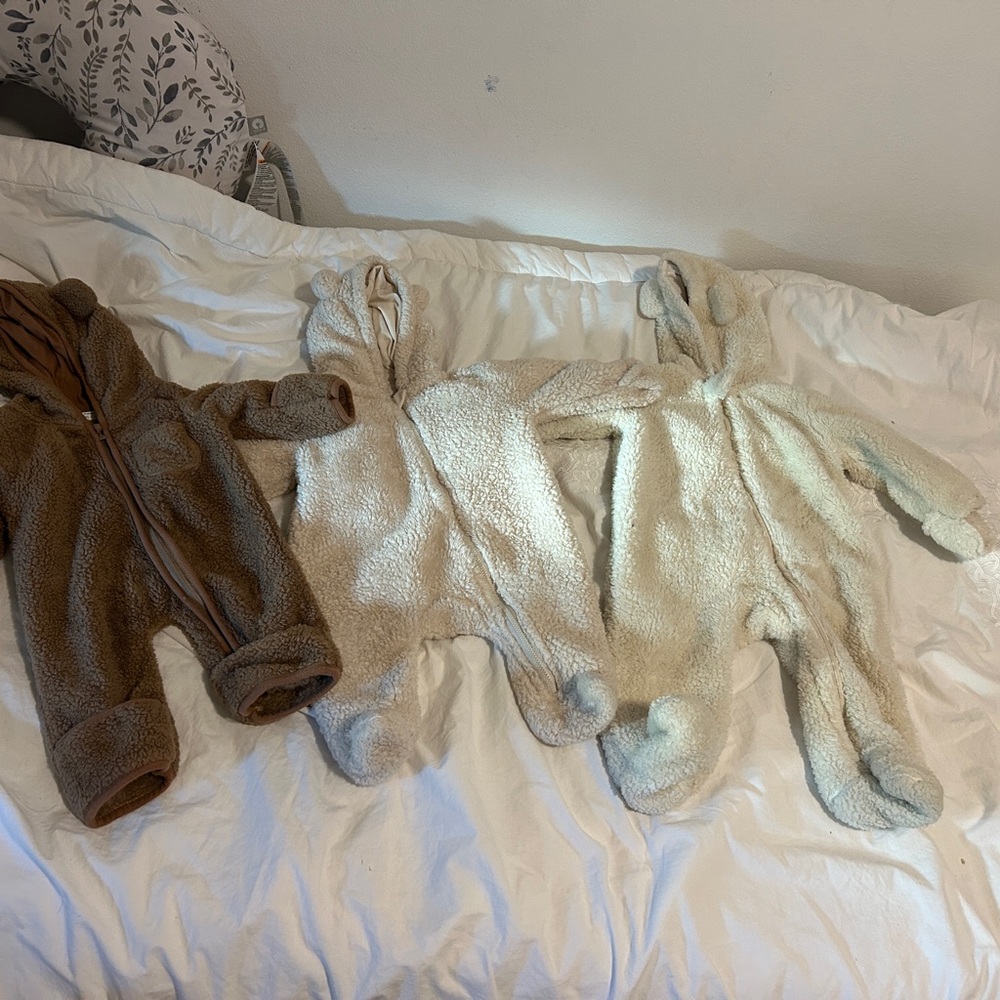 Cozy Brown and Cream Baby Onesies